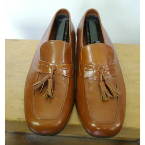 Vintage FREEMAN Wm Joyce Collection All Leather Tassel Moc Toe Loafers 8W 41 main image 4